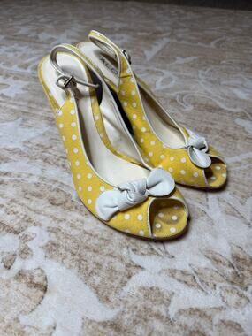 Yellow Polka Dot ALDO Wedge Heels